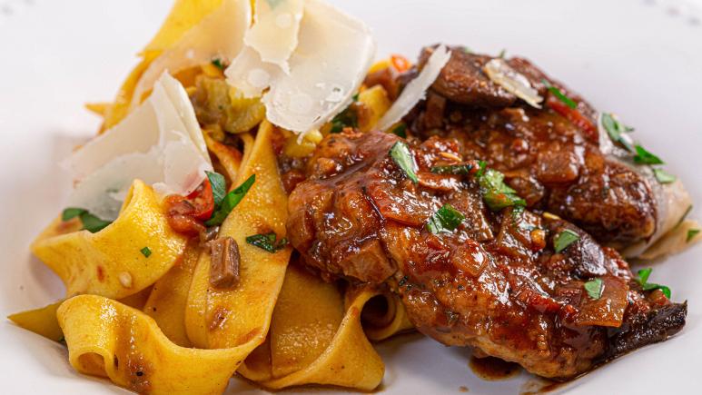 Chicken Cacciatore and Pappardelle