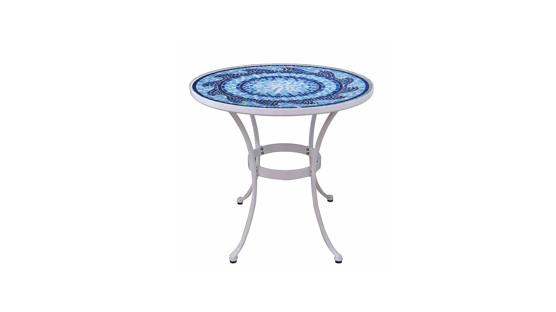 Coastal Glass Mosaic Outdoor Patio Bistro Table