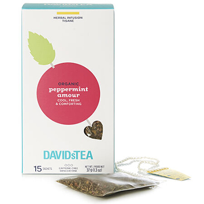 DAVIDsTEA Organic Peppermint Amour Sachets