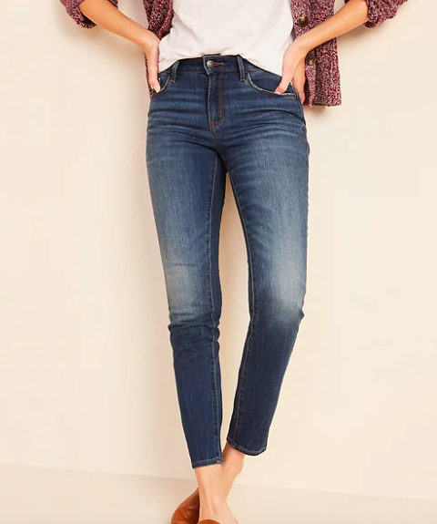 Mid-Rise Dark-Wash Pop Icon Skinny Jeans