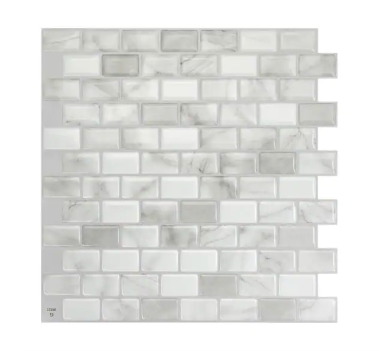 Ravenna Roma Gray 9.80 in. x 9.74 in. Vinyl Peel and Stick Tile