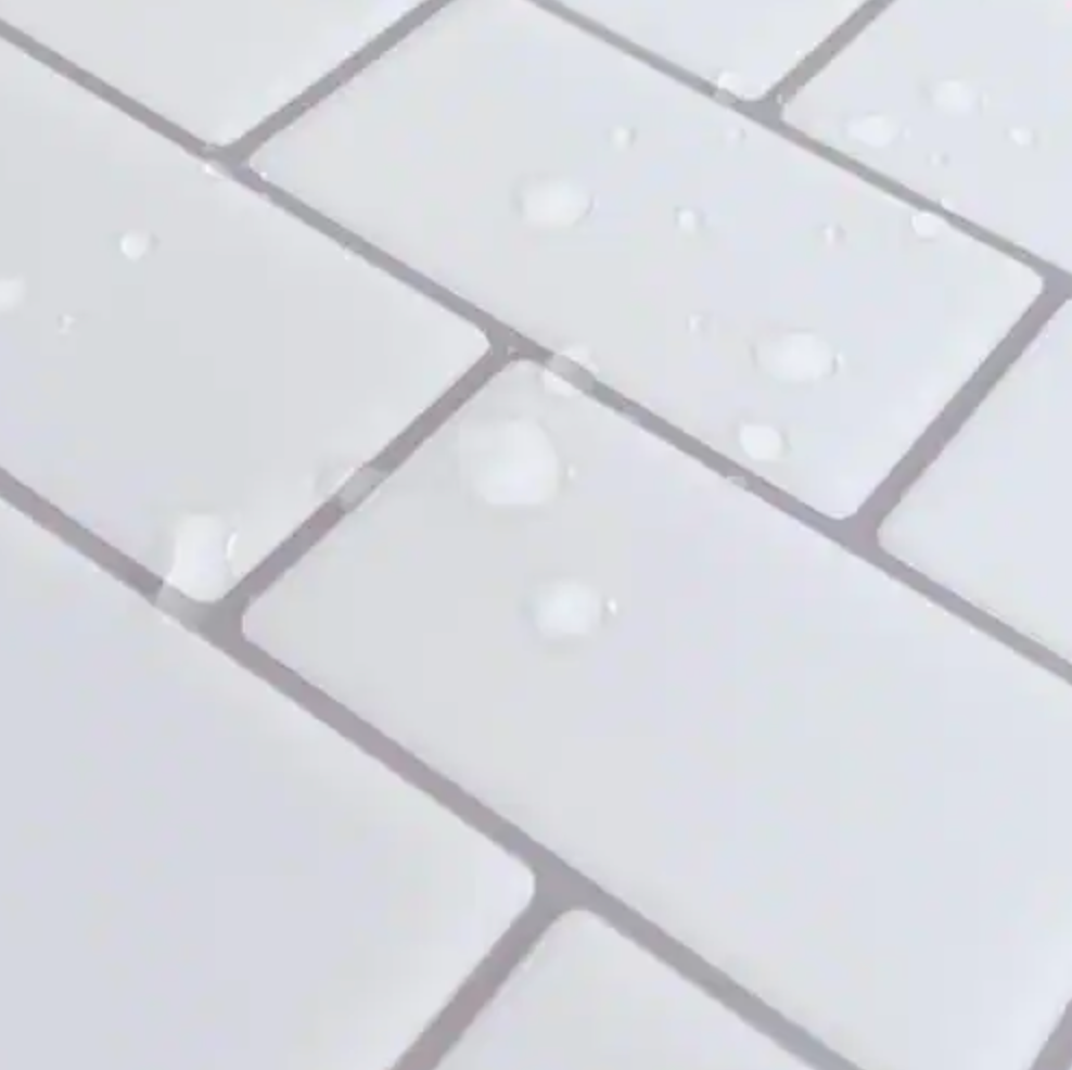 Subway Mono White 12 in. W x 12 in. H Peel and Stick Decorative Mosaic Wall Tile Backsplash (10-Tiles)