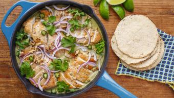 Chicken with Creamy Walnut-Poblano Sauce