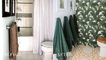 Bathroom before and after