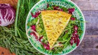 frittata and salad