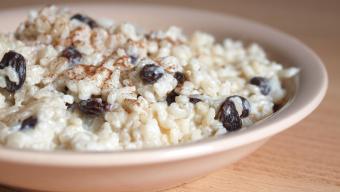 rice pudding with raisins