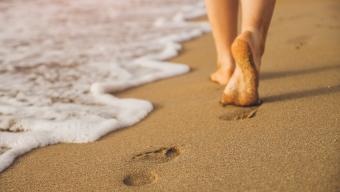 walking on beach