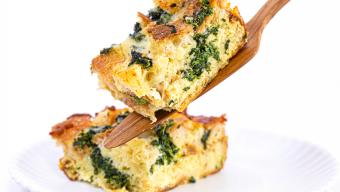 spinach and cheese strata