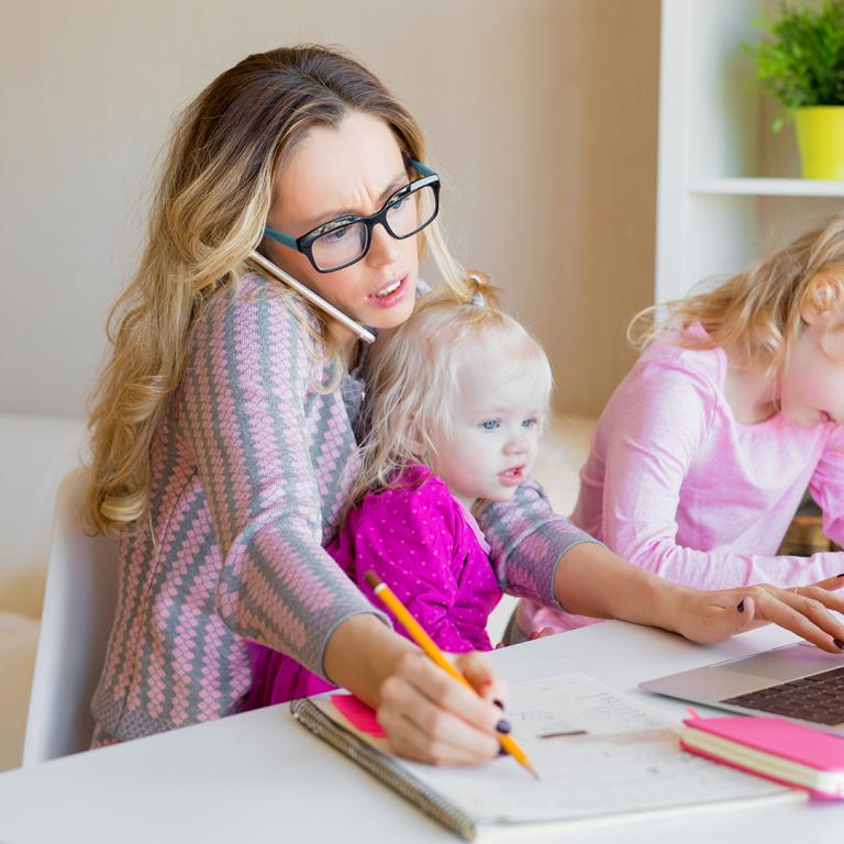 mother with kids