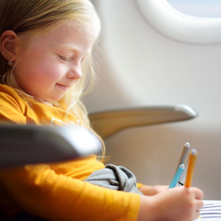 Child on plane