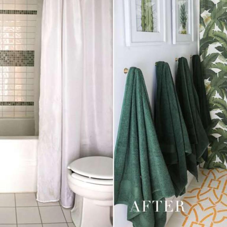 Bathroom before and after