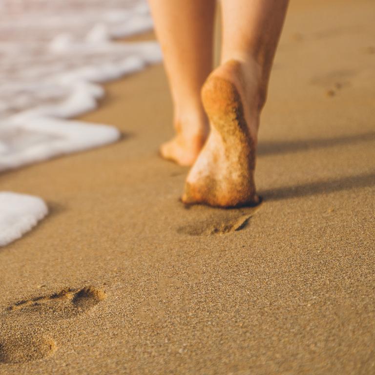 walking on beach