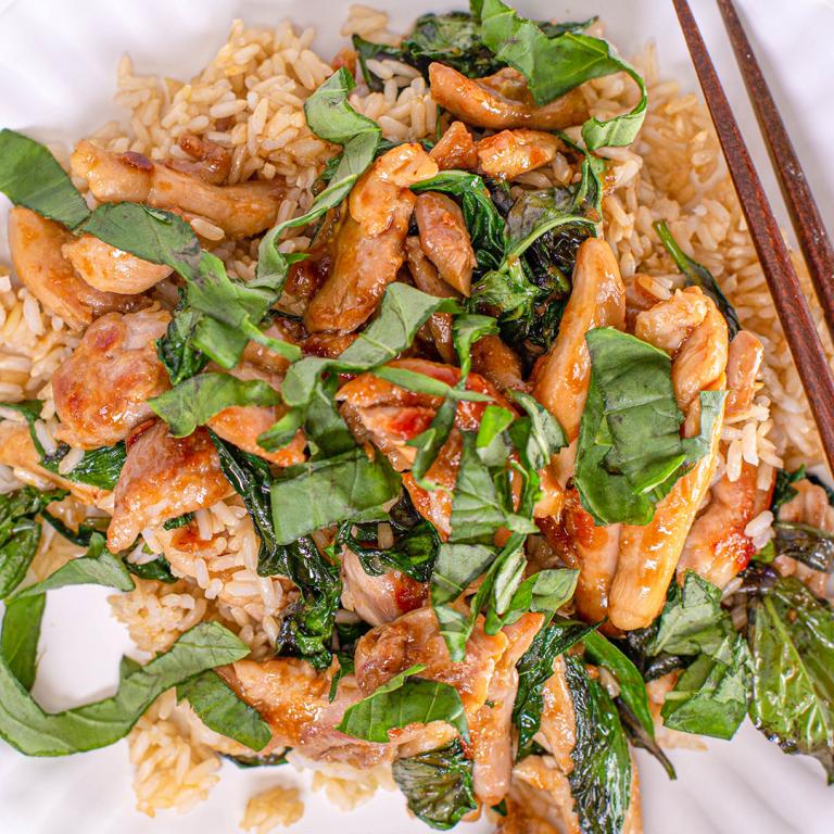 chicken basil stir fry