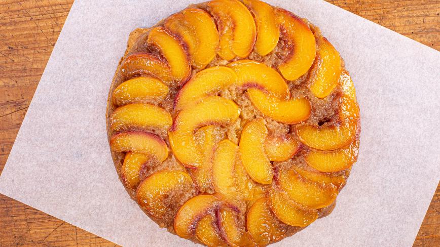 peach upside down cake