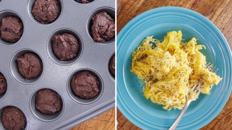 Brownies and Cacio e Pepe Spaghetti Squash