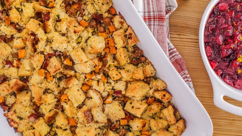 Andouille Sweet Potato Stuffing