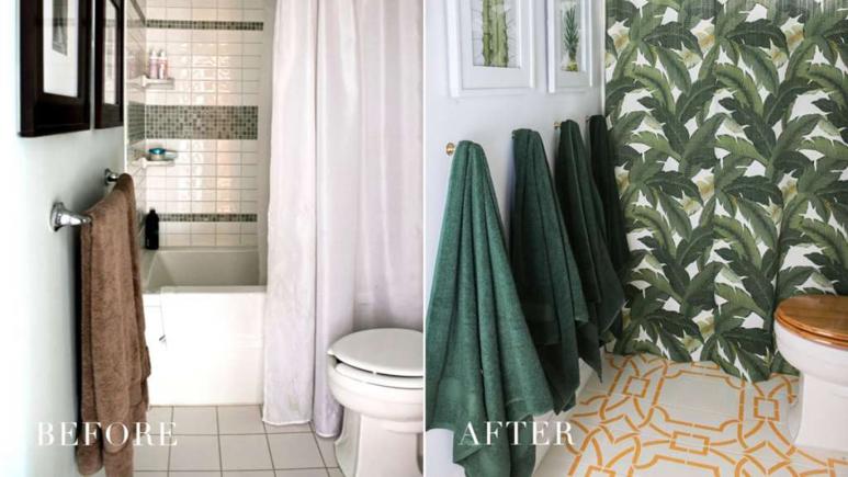 Bathroom before and after