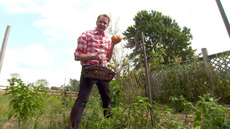 Carson in his garden