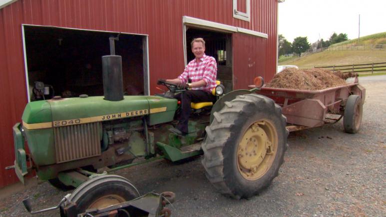 Carson Kressley on tractor