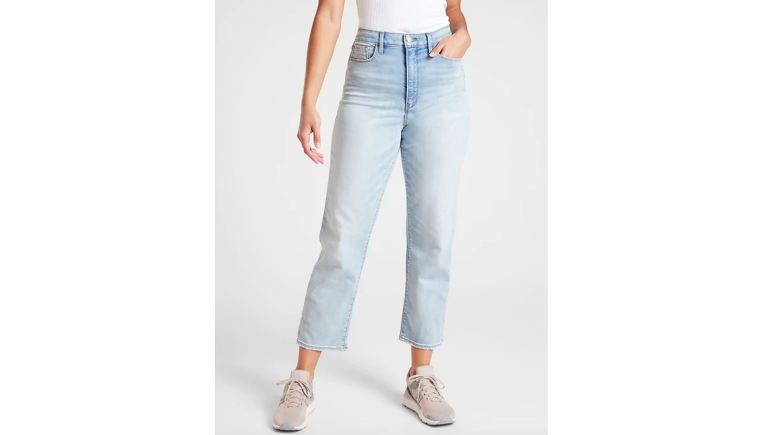 athleta light wash jeans