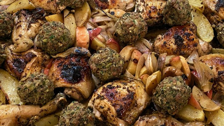 chicken with stuffing balls