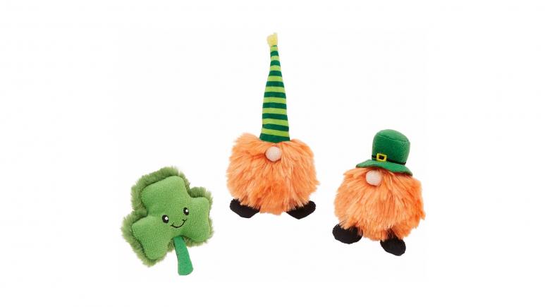 Frisco Shamrock and Gnome Leprechaun Plush Cat Toy with Catnip