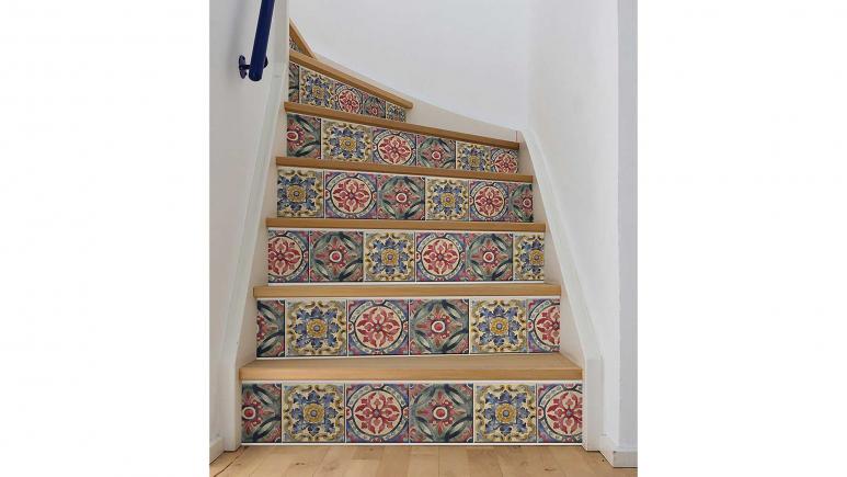 Iznik Tile Stair Stripe Decal